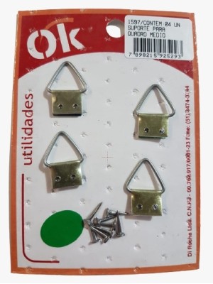 OK SUPORTE P/ QUADRO MEDIO C/ PREGOS C/4 UN.