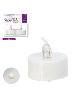 MINI VELA ARTIFICIAL BRANCA C/2 PCS ZEIN