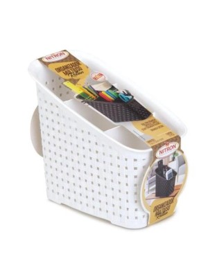 ORGANIZADOR MULTIUSO RATTAN BRANCO 11X17,8X16CM UN.