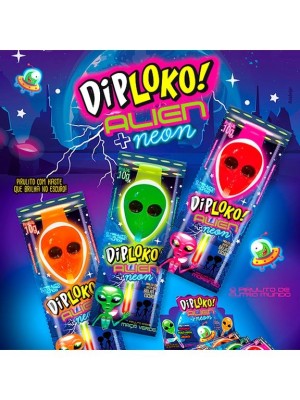 PIRULITO DIP LOKO 10G UN. NEON ALIEN SABOR FRUTAS DANILLA