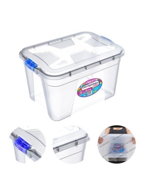 CAIXA ORGANIZADORA MULTIUSO TRANSPARENTE 30L UN.