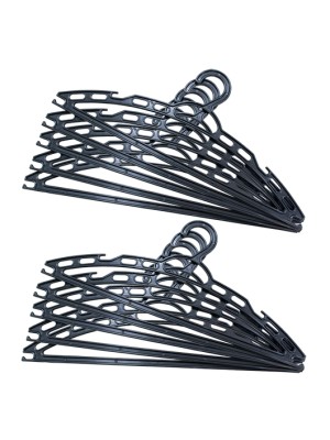 Cabide Preto Super Resistente C/10 Peças Plástico Reforçado para Roupas Leves e Pesadas – Kit Econômico para Guarda-Roupas e Closet