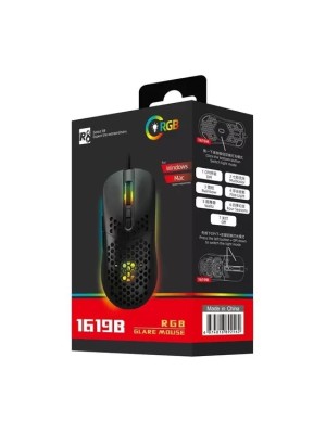 MOUSE GAMER RGB 7 BOTOES 7200 DPI SOFT PRO 1619B R8 PRETO UN.