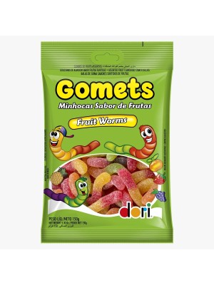 Gomets Goma Minhoca Frutas 150g Dori Doces Gelatinosos Coloridos Sortidos para Festa, Lembrancinha e Revenda