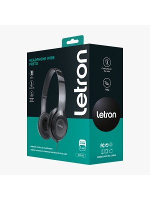FONE DE OUVIDO WIRE PRETO C/FIO 3M LETRON