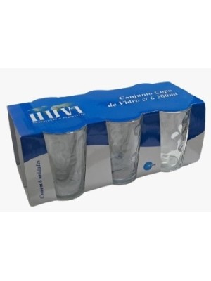 COPO DE VIDRO CONJ C/6 200ML UN.