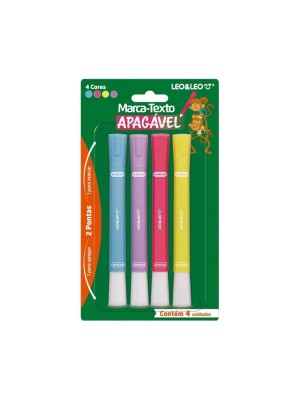 MARCA TEXTO APAGAVEL BLISTER C/4UPCS UN.